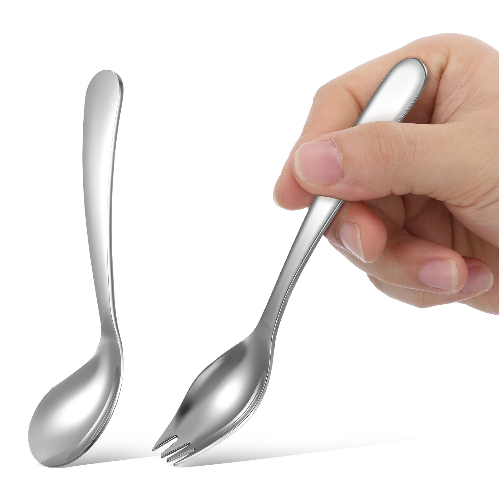 Self Feed Spoon - 1Set Sendok Makan Sudut Stainless Steel,