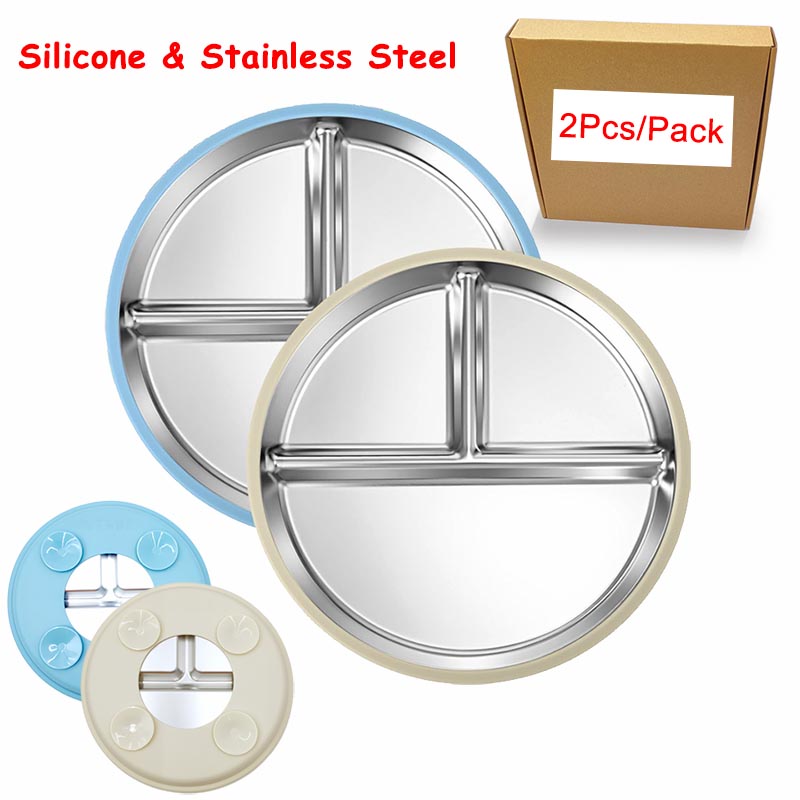Plate Suction Toddler - Piring Baja Tahan Karat dengan Cangkang