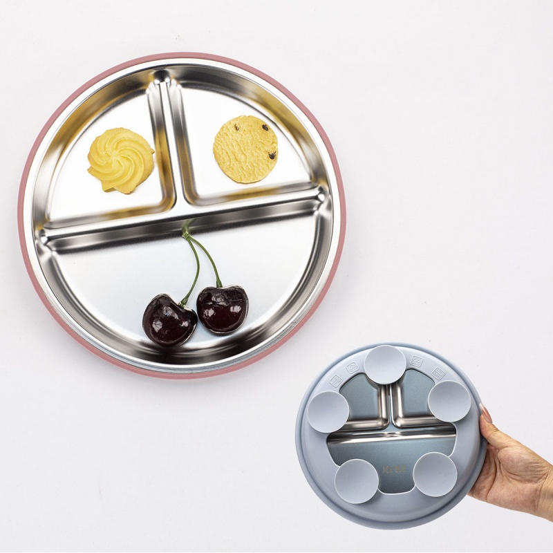 Plate Suction Toddler - 2 buah Piring Bayi Stainless Steel