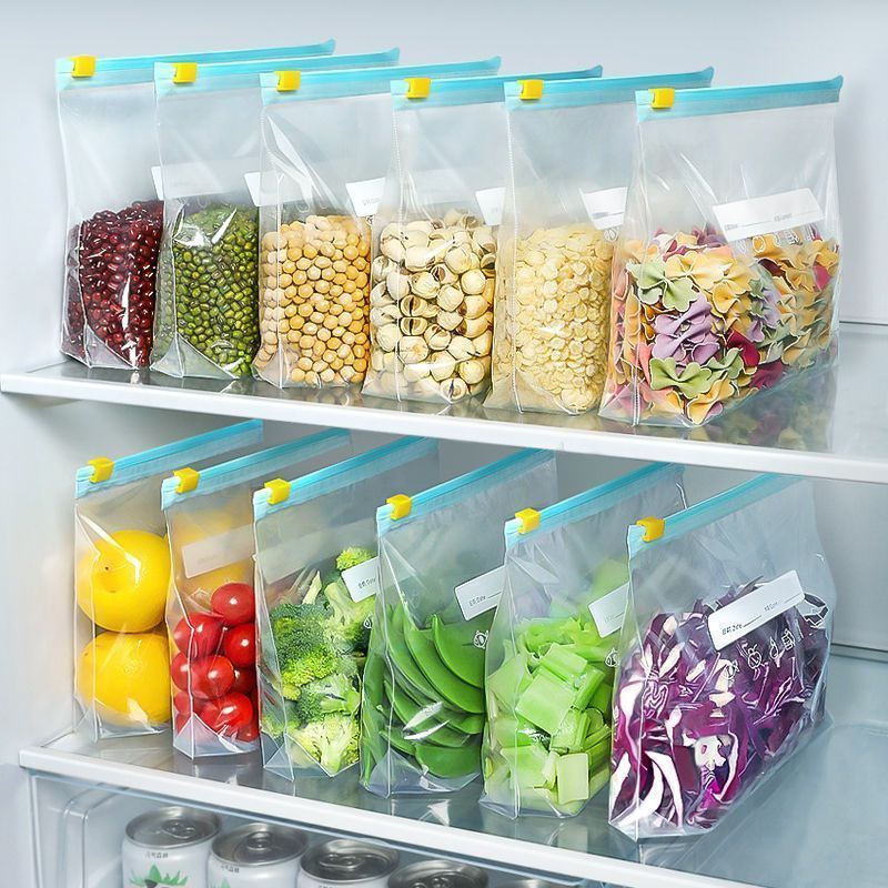 Food Pouch Reusable - 100Pcs Kantong Penyimpanan Makanan Freezer Slider