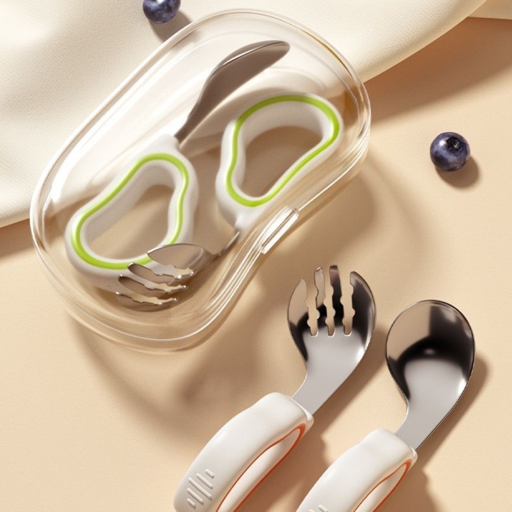 Self Feed Spoon - Set Garpu dan Sendok Bayi Silikon