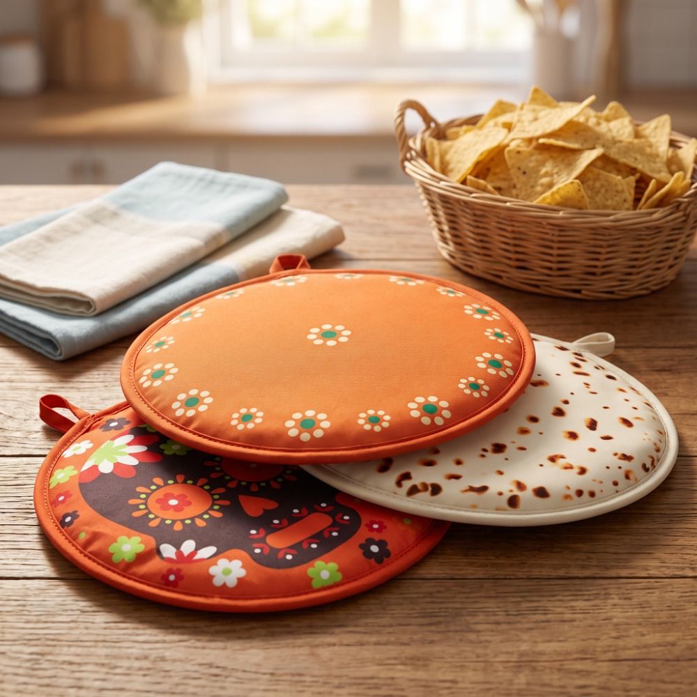Food Pouch Reusable - Kantong Penghangat Tortilla Bentuk Bulat, Dapat