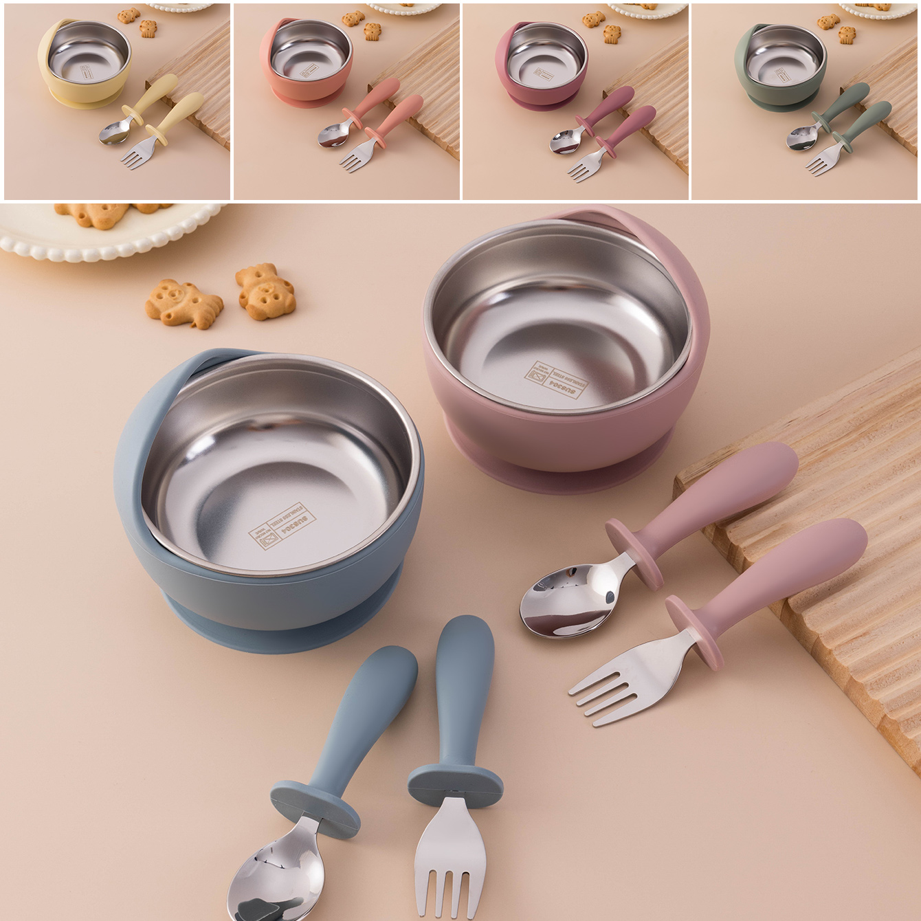 Self Feed Spoon - Warna Anak-anak 3 Buah Set Makan