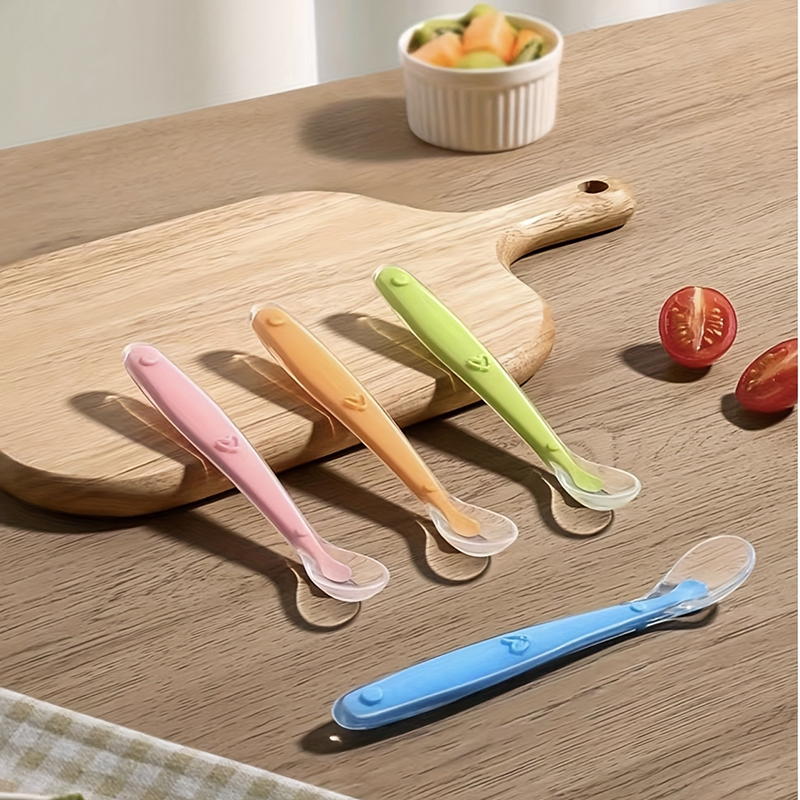 Self Feed Spoon - 1/2pcs Sendok Bayi Ujung Lembut Silikon,