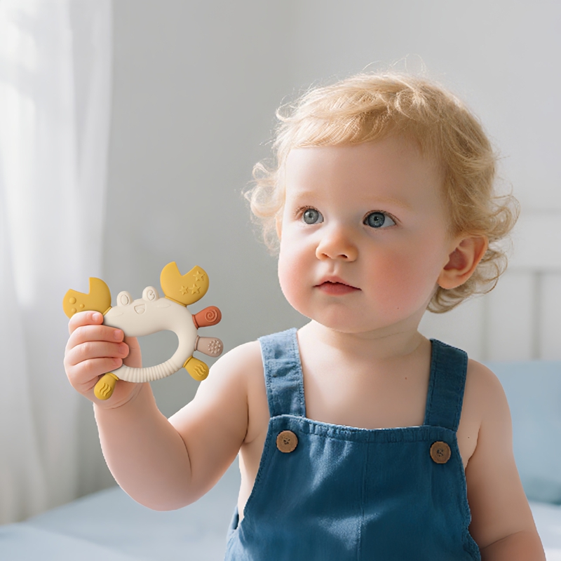 Baby Food Intake - Mainan Kepiting Silikon Multi Warna Baby