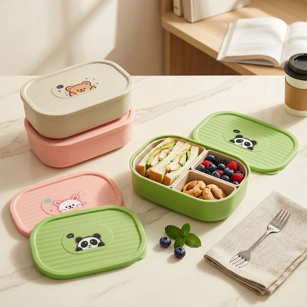 Baby Food Fruits - Kotak Makan Plastik Lucu Bersekat Untuk