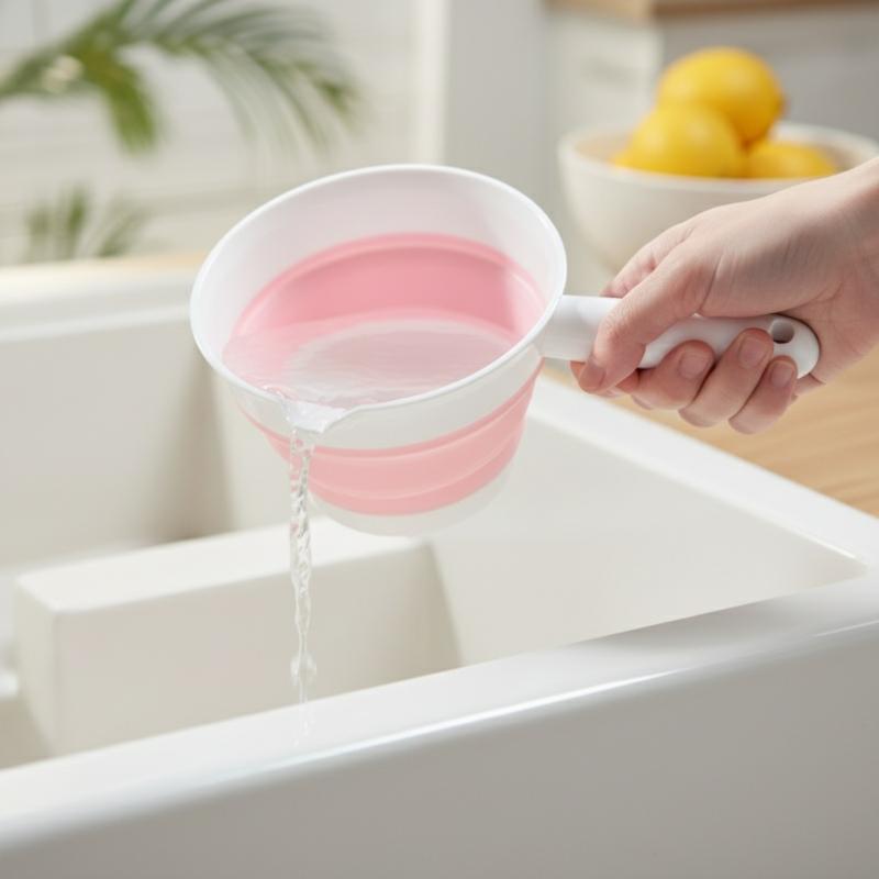 Baby Kitchen Food - Sendok Air Silikon Lipat, Pegangan Anti