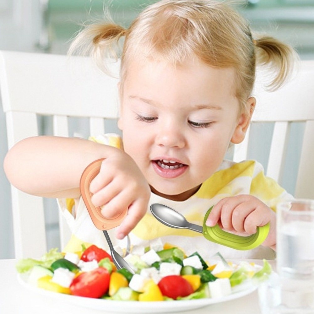 Set Sendok Silikon Bayi dengan - Self Feed Spoon ulasan dan harga