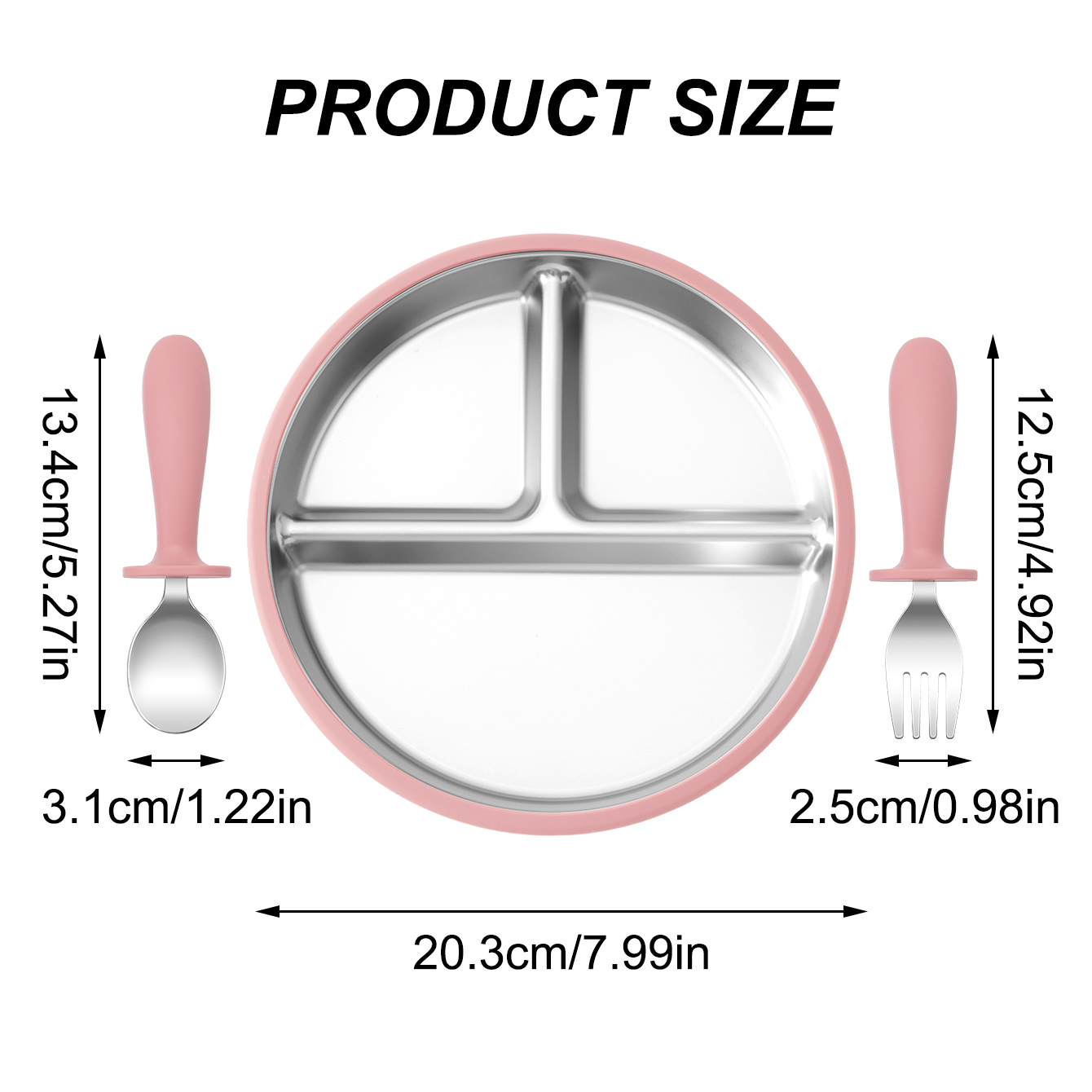 3 Buah Kit Makan Baja Tahan Ka - Self Feed Spoon ulasan dan harga