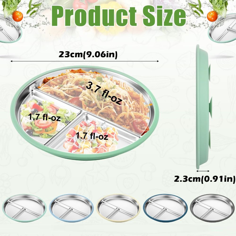 Piring Bayi Stainless Steel Ba - Plate Suction Toddler ulasan dan harga