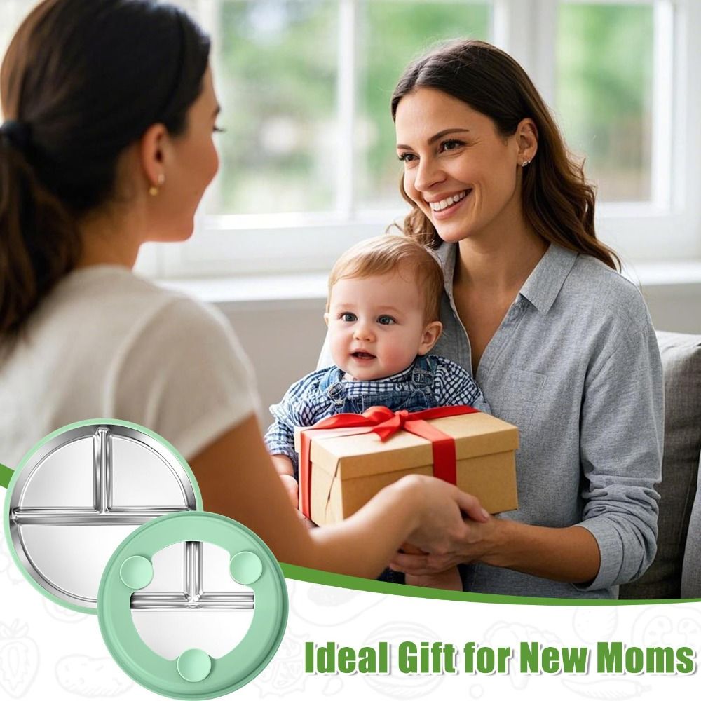 Piring Bayi Stainless Steel Ba - Plate Suction Toddler ulasan dan harga