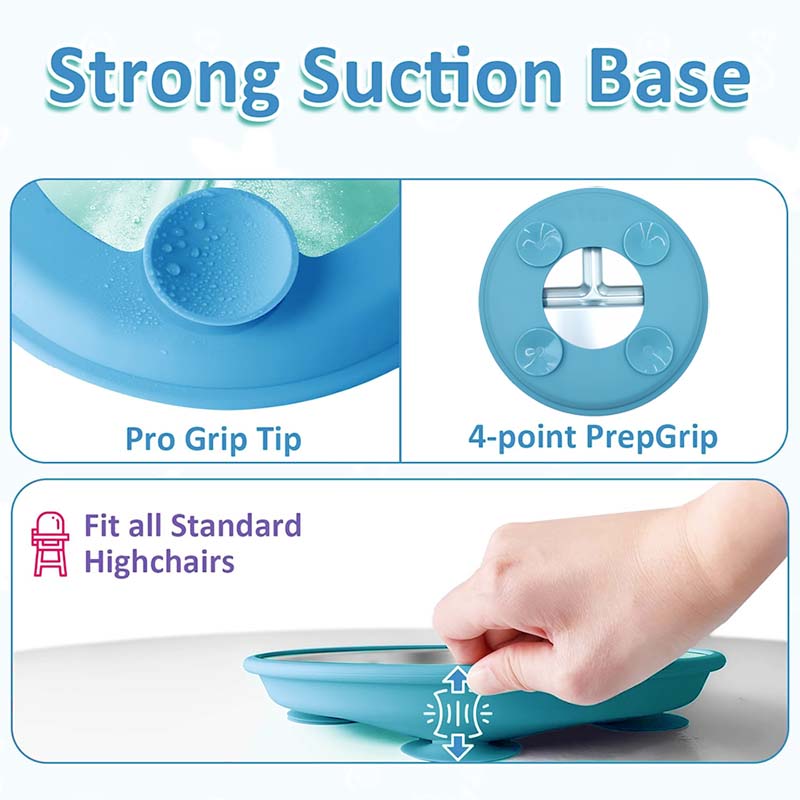 Piring Baja Tahan Karat dengan - Plate Suction Toddler ulasan dan harga