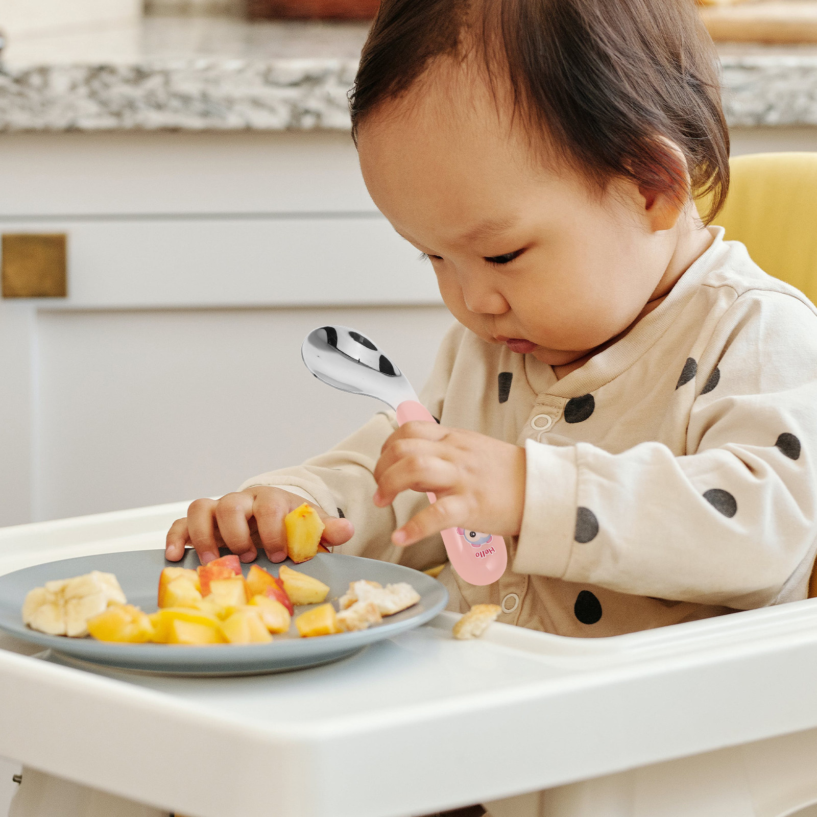 1 Pasang Set Sendok dan Garpu  - Self Feed Spoon ulasan dan harga