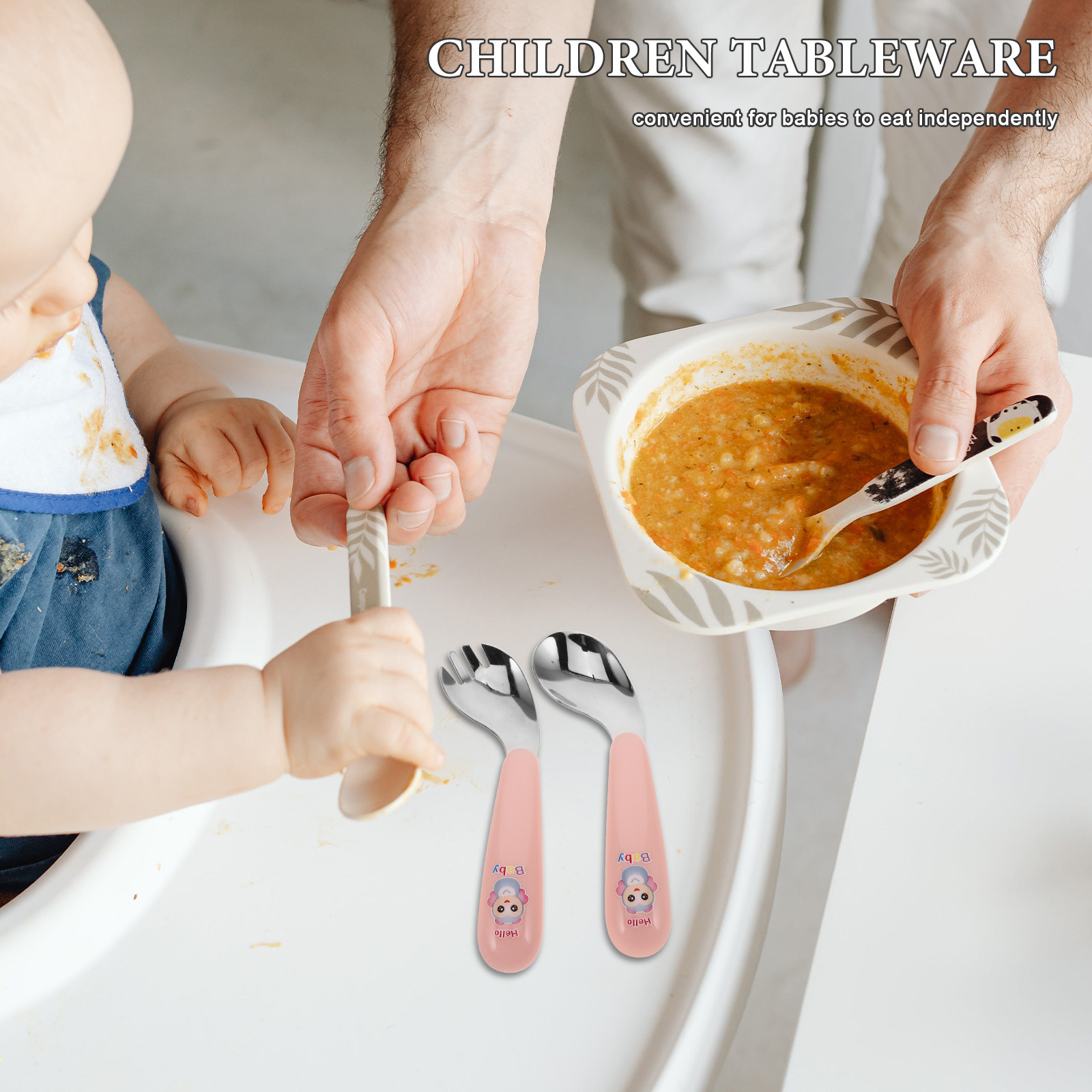 1 Pasang Set Sendok dan Garpu  - Self Feed Spoon ulasan dan harga