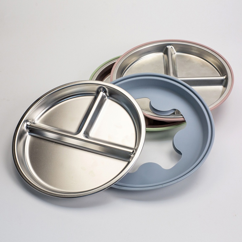 2 buah Piring Bayi Stainless S - Plate Suction Toddler ulasan dan harga