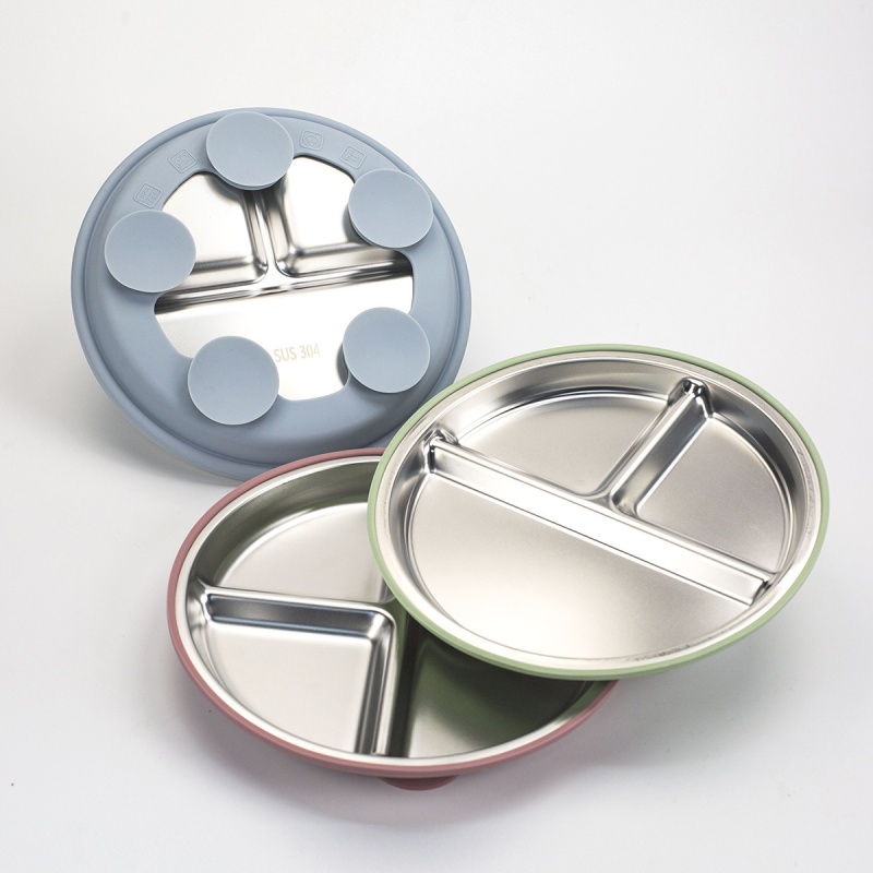 2 buah Piring Bayi Stainless S - Plate Suction Toddler ulasan dan harga