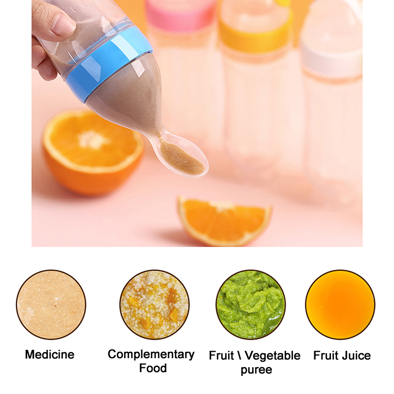 Meremas botol makan silikon la - Self Feed Spoon ulasan dan harga
