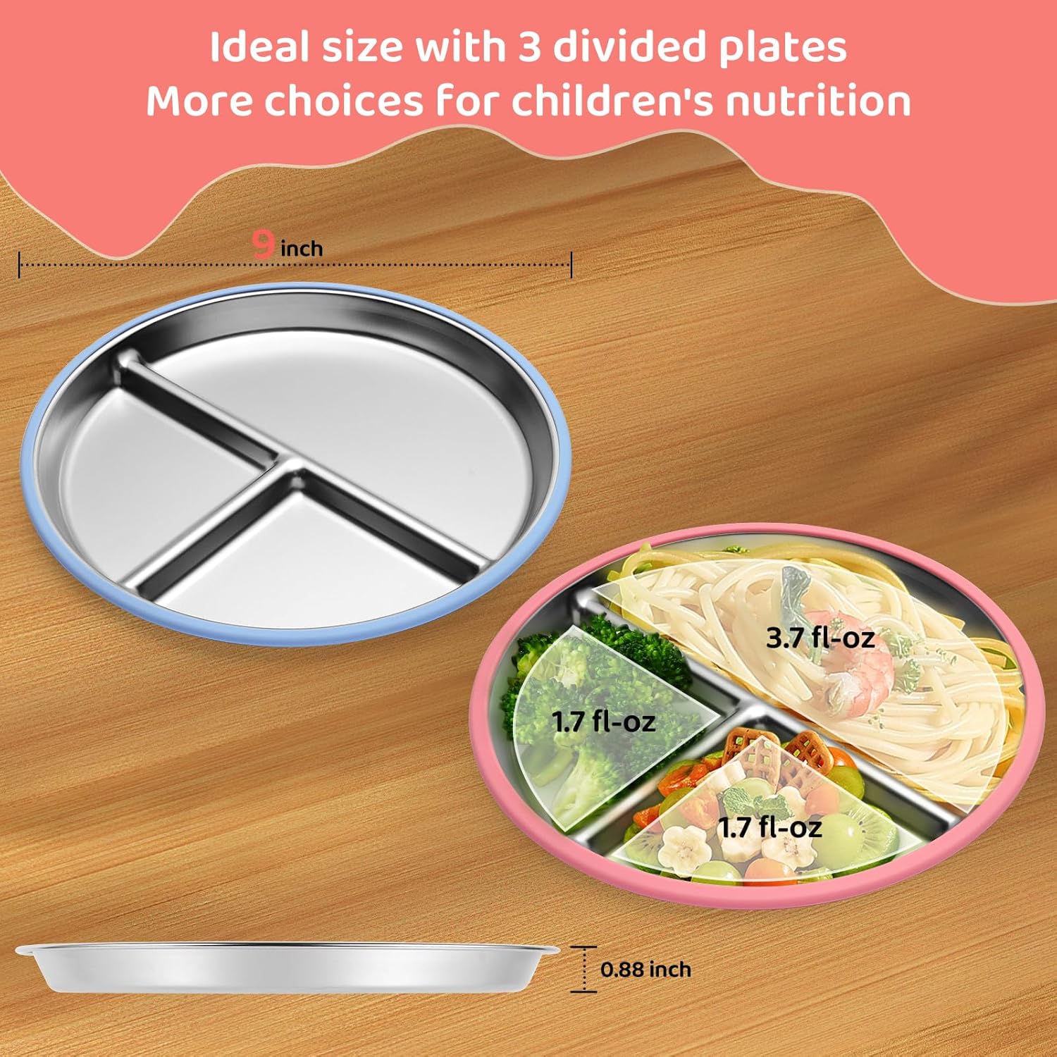 Piring Balita Baja Tahan Karat - Plate Suction Toddler ulasan dan harga