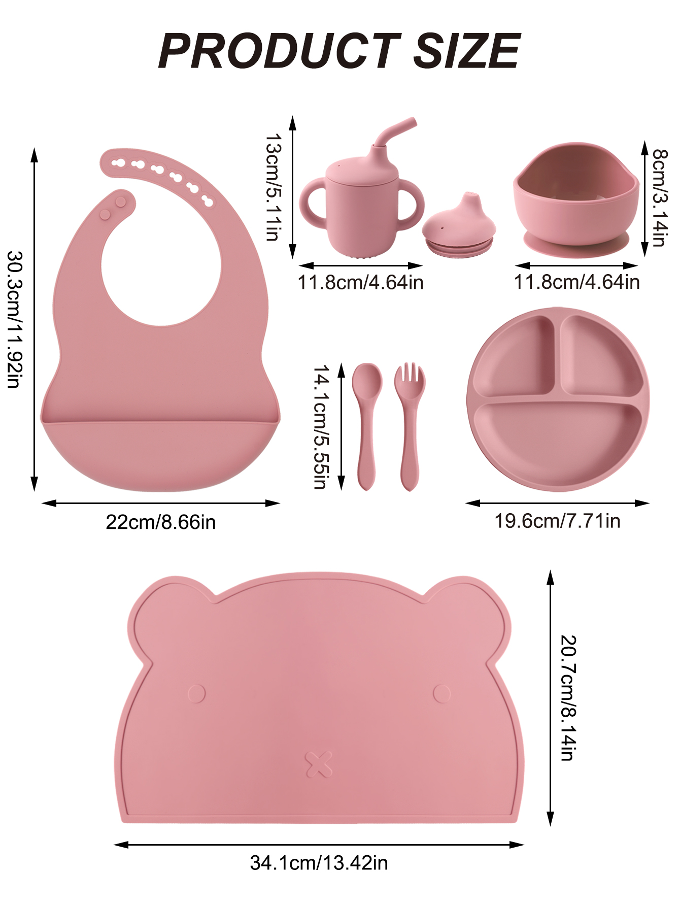 7 Buah Set Makan Bayi Silikon  - Plate Suction Toddler ulasan dan harga