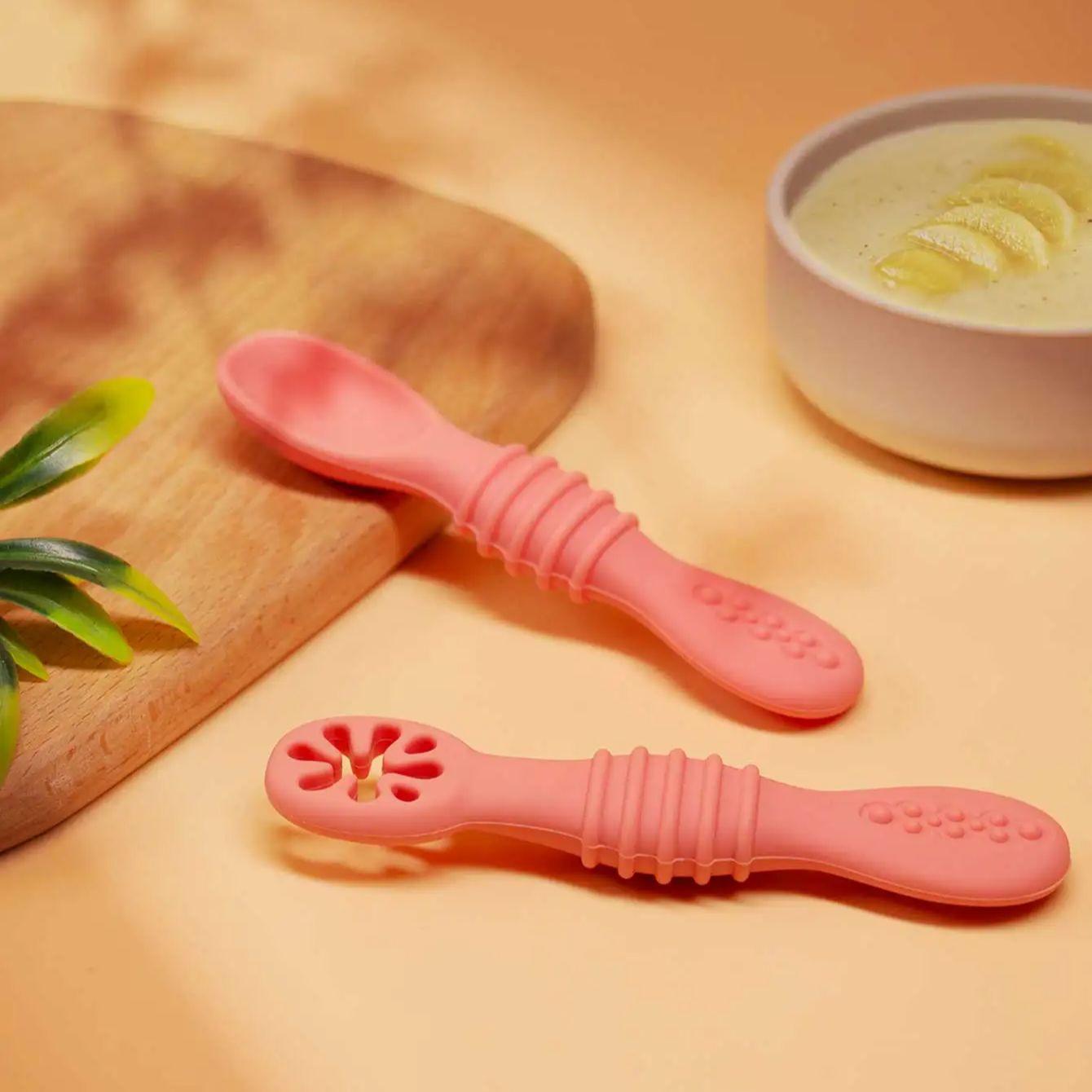 2 Buah Sendok Lengket Silikon  - Self Feed Spoon ulasan dan harga